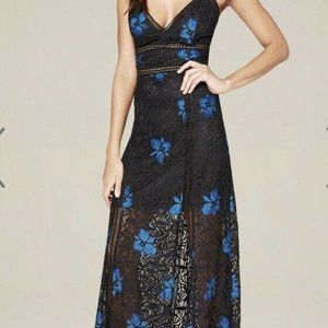 bebe Mandy Lace Maxi Floral Dress